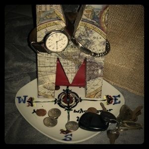 Initial jewelry valet, "catch-all"